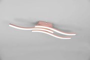 Plafoniera route led 3 bacchette ondulate l.54cm oro rosa r62473499