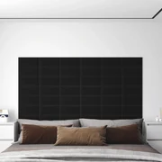 Pannelli Murali 12 Pz Neri 30x15 Cm Tessuto 0,54 M² /