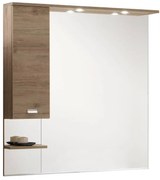 Specchio con illuminazione integrata bagno rettangolare Rimini L 100 x H 108 x P 18.5 cm marrone