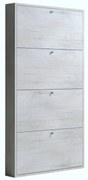 Scarpiera 4 ante L 73 x H 145 x P 15 cm 12 paia, grigio