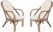 Poltrona da Giardino 64x77x89 cm in Rattan con Cuscino Golf Beige...