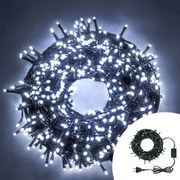 Catena di luci musicale 19 metri da 320 Led Bianco Freddo con cavo verde Wisdom