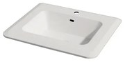 Lavabo integrale rettangolare Bohemia in resina bianco