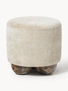 Pouf con piedini effetto marmo Lino