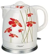 Bollitore Elettrico con Teiera Feel Maestro MR-066 Red Flowers Bianco Rosso Ceramica 1200 W 1,5 L