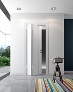 Porta pieghevole a libro asimmetrica Incanto V bianco L 60 x H 210 cm sinistra