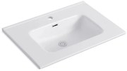 Kamalu - Lavabo da incasso 76cm per mobile in ceramica bianca |Litos-K7075