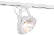 Faretto a binario industriale bianco con interno argento - Magnax