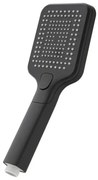 Doccetta quadrata 26,6 cm con tre tipi di getto nero opaco in ABS Hidra