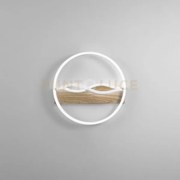Plafoniera led hawaii tonda bianca/legno 36w 4605lm cct 40x6,8cm i-...