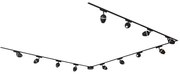 Sistema di illuminazione su binario moderno con 12 faretti neri monofase - Magnetic Eggy