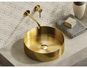 Lavabo D'Appoggio 38 Cm Con Piletta Di Scarico Karag "Venus" Oro