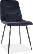 Sedia Mila in velluto nero/nero Blu19