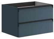 Mobile da bagno sotto lavabo Fusion blu laccato opaco L 59.5 x H 40 x P 45.5 cm 2 cassetti, lavabo non incluso