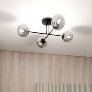 Lampadario da Soffitto in Acciaio ROMA 4 Nero 4xE14 Colore del corpo Grafite