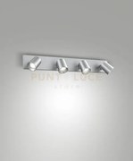 Modo spot alluminio spazzolato 4 luci orientabile  attacco gu10 ip20