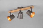 Bell barra 3 spots orientabili legno naturale diffusori metallo acc...