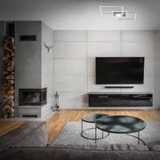 Plafoniera LED Frame argento IP20 cct da bianco caldo a bianco freddo con regolazione di temperatura, 4200 lumen