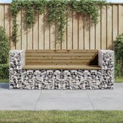 Panca da giardino design gabbione 184x71x65,5cm pino impregnato