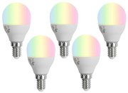 Set di 5 lampadine LED E14 dimmerabili Smart G45 opale 4,9W 470 lm 2700-6500K