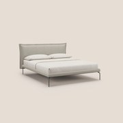 Eric letto imbottito design minimal in morbido tessuto impermeabile T14 tortora