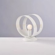 Lumetto in ferro laccato bianco con fascia tagliata a laser 1 luce