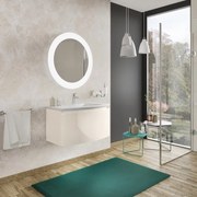 Mobile da bagno sospeso sotto lavabo L 80 x H 40 x P 48 cm beige lucido, 1 cassetto Sole