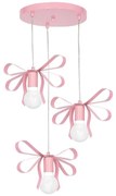 Lampadario per bambini NELA 3xE27/60W/230V rosa chiaro