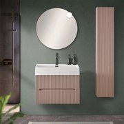 Mobile bagno sospeso cannettato 70 cm rosa con specchio   Bali