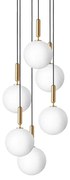 Nuura - Miira 6 Lampadario Large Ottone/Bianco Opale Nuura