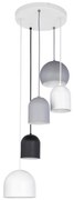 Lampadario a sospensione con filo TEMPRE 5xE27/15W/230V bianco/grigio/nero