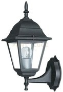 Applique up roma nera 1 luce attacco e27 ip44 14,6x19,5x36cm