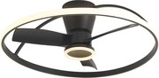 Ventilatore da soffitto nero con LED e telecomando - Steer