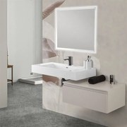 Mobile bagno sospeso 80 con lavabo 120 grigio perla e specchio   Iside