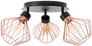 Lampada da soffitto a soppalco tripla in metallo rosa nera APP536-3C