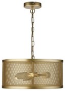 Fishnet 3lt pendant - metallo oro opaco e paralume in rete