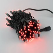 Catenaria Natalizia LED 11.6m IP65 Cavo VERDE Luce ROSSO Colore Rosso 620 - 625 °K