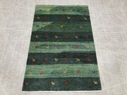 Gabbeh Tappeto persiano 100x150 Verde (Iran) Annodato A Mano