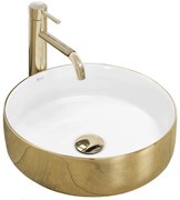 Lavabo da appoggio in ceramica SAMI GOLD WHITE