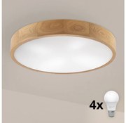 Brilagi - Plafoniera LED CARVALHO 4xE27/60W/230V rovere Ø 57,5 cm