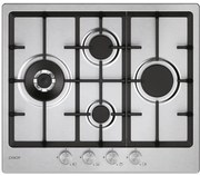 Moderna CHG6D4WTX. Colore del prodotto: Acciaio inox, Posizionamento dell'apparecchio: Da incasso, Dimensione della larghezza del piano cottura: 59.5