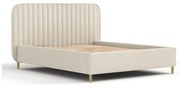 Letto singolo beige imbottito con spazio contenitivo con rete inclusa 120x200 cm Noto – Maison de Rêve