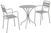 ROMANUS - set tavolo in metallo cm Ø 60 x 71h con 2 poltrone Romanus