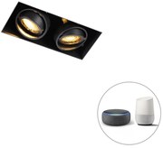 Faretto da incasso intelligente nero Trimless 2 luci incluso Wifi GU10 - Oneon Honey