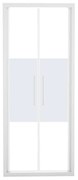 Porta doccia battente Record, L 82-86 cm x H 195 cm x SP 6 mm, profilo bianco, vetro smerigliato