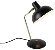 Lampada da tavolo retrò nera con bronzo - Milou