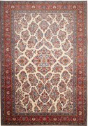 Sarouk Tappeto 350x240 Beige (Iran) Annodato A Mano