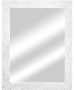 Specchio Glitterata rettangolare in legno bianco 60 x 90 cm