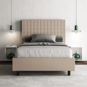 Letto contenitore imbottito 120x210 similpelle tortora Sunny