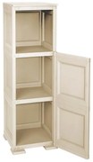 Armadio alto Omnimodus in polipropilene, beige L 40 x H 125 x P 47 cm, 1 anta, adatto per interno/esterno